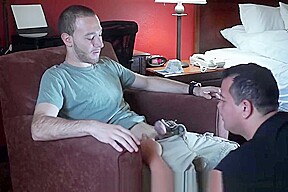 Room service for sexy slim straight dude
