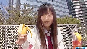 Ryo Asaka starts touching her vag in the shower