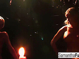 Samantha & Victoria Play With Candle Wax - Victoria White And Samantha Saint