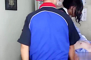 Sasha Strokes In Office Threeway