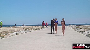 Scandalous naked 19yo walks outdoor at public places