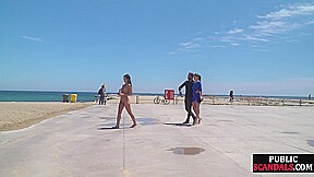 Scandalous naked 19yo walks outdoor at public places