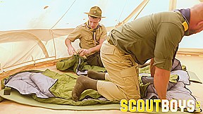 ScoutBoys - Innocent Scout tops for first time  Barebacks scoutmaster