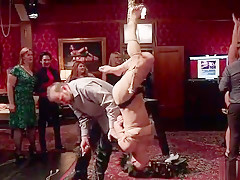 Senior slaves initiate babe for anal