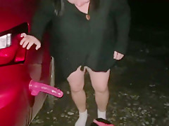Sexy BBW Fucks her Car and Dildo