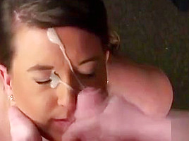 Sexy Centerfold Gets Cum Load On Her Face Gulping All The Ej