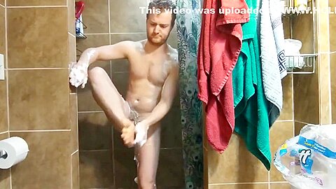 Sexy Hairy Man Shower Show