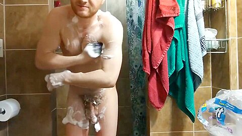 Sexy Hairy Man Shower Show