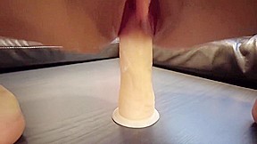 Sexy Hotwife Rides Creamy Dildo On Rv Trailer Table