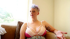 Sexy Large Breasted Blonde Plays With Hairy Pussy