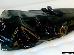 Sexy Latex Slave In The Rubber Bondage Body Bag