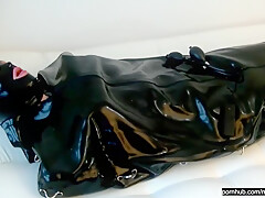Sexy Latex Slave In The Rubber Bondage Body Bag
