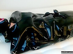 Sexy Latex Slave In The Rubber Bondage Body Bag