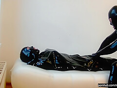 Sexy Latex Slave In The Rubber Bondage Body Bag