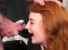 Sexy Sex Kitten Gets Cum Load On Her Face Sucking All The Sp