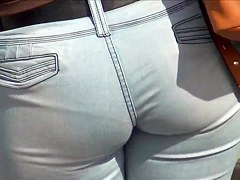 Sexy Thick Latina In Heels and capris VPL