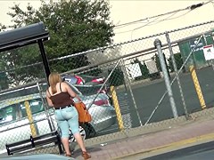 Sexy Thick Latina In Heels and capris VPL