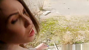 Sexy amateur Eurobabe gets fucked in an abandoned place