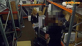 Sexy blonde milf pounded in the backroom with pawnkeeper