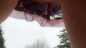 Sexy brunette has hard sex in front of the window