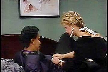 Sexy interracial vintage porno with a blonde bitch