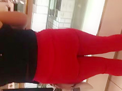 Sexy mex ass and tits in red