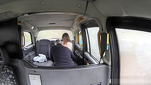 Sexy passenger finger fucks and screwed in the backseat