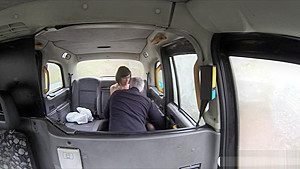 Sexy passenger finger fucks and screwed in the backseat