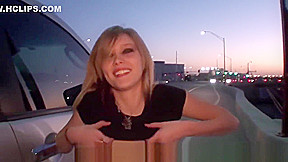 Sexy teen 18+ smoking and flashing in public