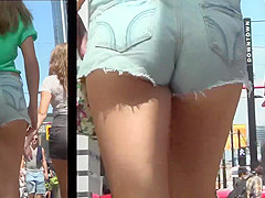 Sexy teen 18+ In Shorts Tight Ass Mall Candid