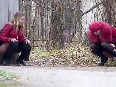 Sexy teens 18+ peeing outdoor