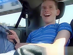 Sexy twink Josh Hancock surprise threesome at the back seat