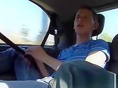 Sexy twink Josh Hancock surprise threesome at the back seat