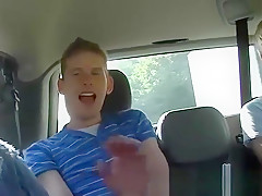 Sexy twink Josh Hancock surprise threesome at the back seat