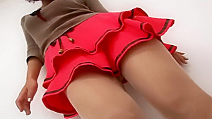 Shame on Shinkosha Shiori ! enjoys her satin panties: upskirt view 2