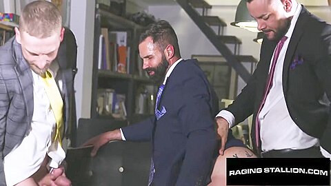 Sharp Dressed Bearded Hunk Epic Group Fuck