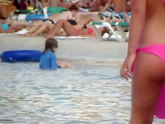 She accidentally showed ass tan line