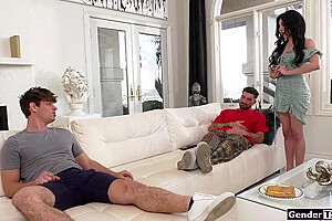 Shemale Stepmom 3some Anal With Ariel Demure And Big T
