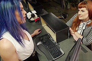 Shemale fucks hot redhead for loan