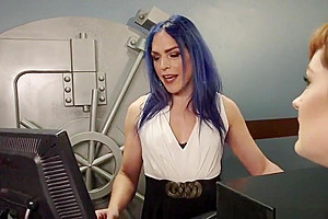 Shemale fucks hot redhead for loan