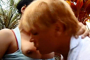 Shemale sex in the garden - Latin-Hot