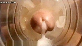 Shemale,Fleshlight fucking and Lesbian cum challenge