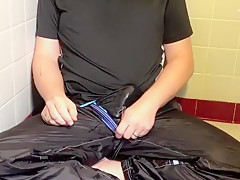 Shiny Nylon Piddle with Umbro Shorts - edited!