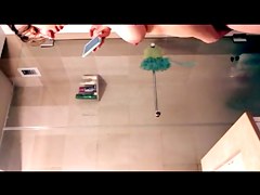 Shower Girl Horny Fondles Nipples Masturbate Fail in Shower