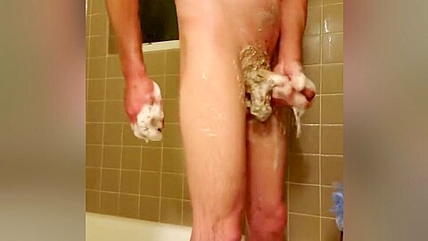 Shower time Washing my dick for my gf 3