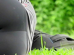 Sideways view of a tasty cameltoe