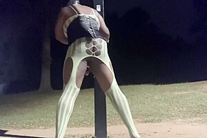 Sissy Playing Outdoors