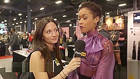 Skin Diamond & Sadie Santana at eXXXotica 2015 with Pornhub Aria PornhubTV