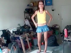 Skinny Brunette Sucks On A Throbbing Hard Cock