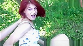 Skinny German Redhead Amateur teen 18+ Outdoor Sexdate   